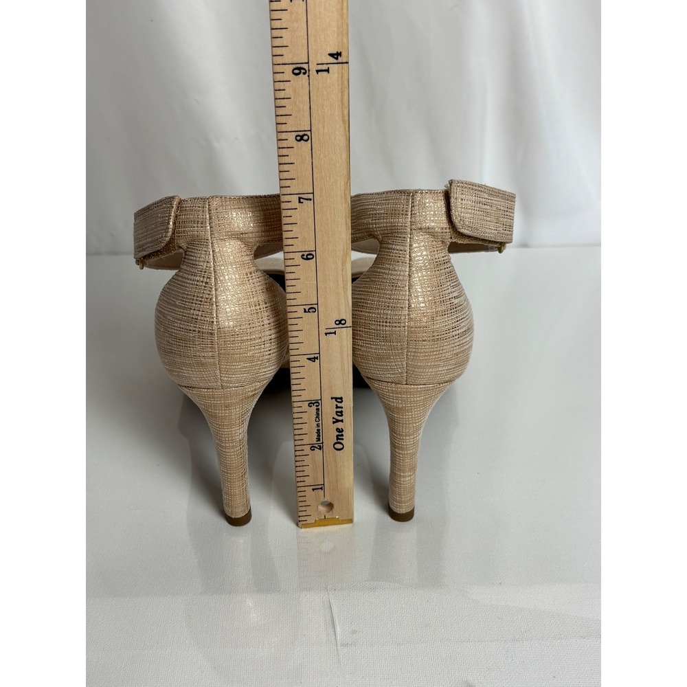 Clarks Collection Champagne Gold Metallic Ankle Strap Pumps Heels Size 8.5 - Picture 6 of 10
